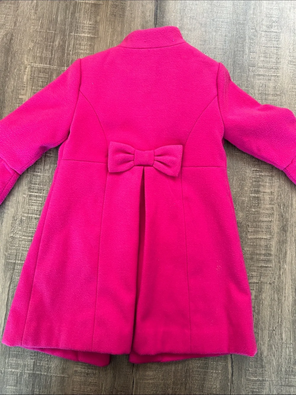 Janie and Jack Girls' Hot Pink Bell-Sleeve Wool Pea Coat